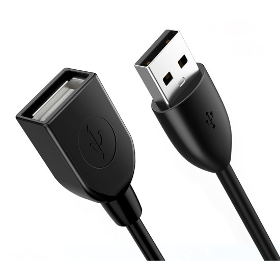 CABLETIME καλώδιο προέκτασης USB CT-AMAF2, 3A, 480Mbps, 3m, μαύρο