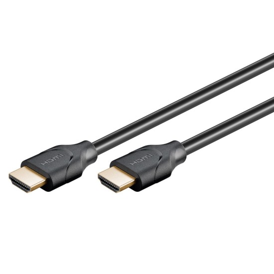 GOOBAY καλώδιο HDMI 2.1 61637, Ethernet ARC 8K/60Hz 48 Gbps, 0.5m, μαύρο
