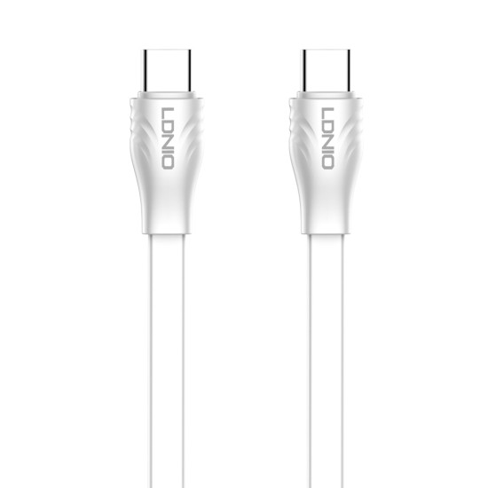 LDNIO καλώδιο USB-C σε USB-C LC131C, 65W PD, 1m, λευκό