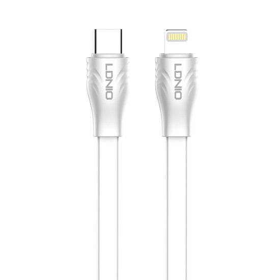 LDNIO καλώδιο Lightning σε USB-C LC132I, 30W PD, 2m, λευκό