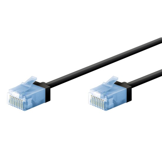 GOOBAY καλώδιο δικτύου 74232, CAT 6A U/UTP, slim, copper, 500MHz, 0.50m, μαύρο