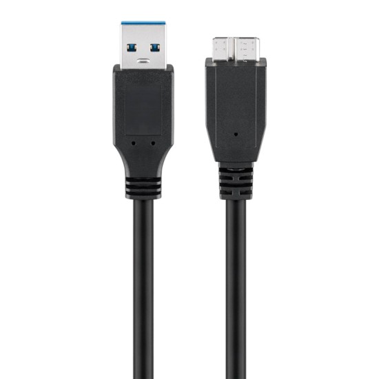 GOOBAY καλώδιο USB 3.0 σε micro Type B 95734, 5 Gbit/s, 0.5m, μαύρο