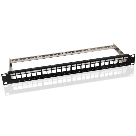 GOOBAY Keystone patch panel 95743, 19"/1U, 24x ports, μαύρο