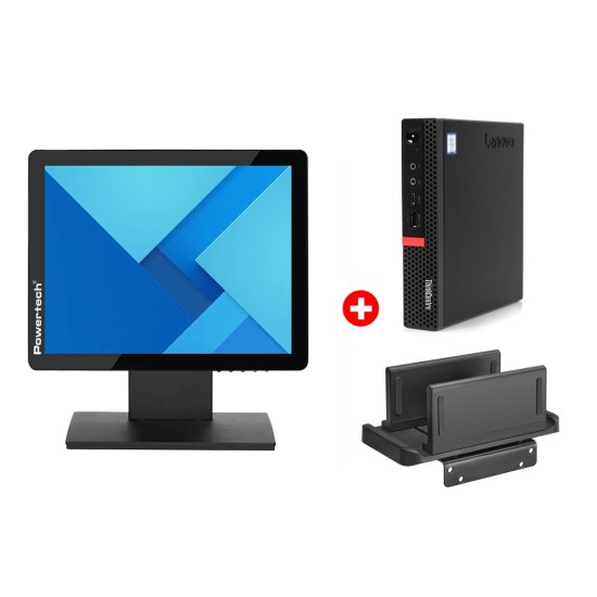 LENOVO PC ThinkCentre M720Q Tiny Refurbished Grade A Repainted, οθόνη αφής 15" & βάση PC