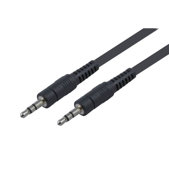POWERTECH καλώδιο stereo 3.5mm CAB-J001, AUX, nickel plated, 1.5m, μαύρο