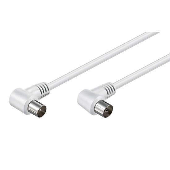 POWERTECH καλώδιο κεραίας RF αρσενικό - RF θηλυκό CAB-V024, γωνιακό, λευκό, 3m