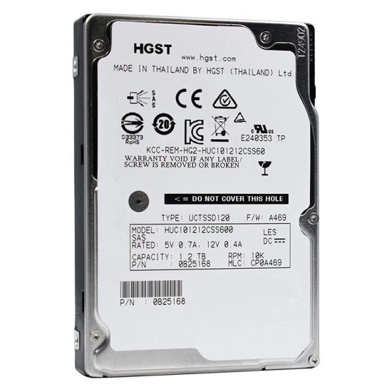 HGST used SAS HDD HUC101212CSS600, 1.2TB, 10K RPM, 6Gb/s, 2.5"