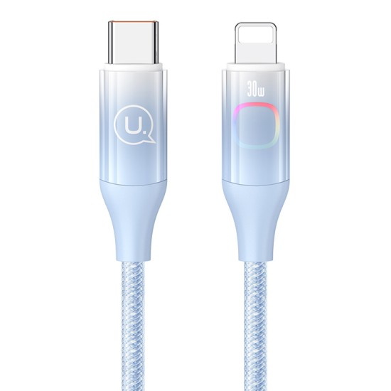 USAMS καλώδιο Lightning σε USB-C US-SJ638, 30W PD, 1.2m, μπλε
