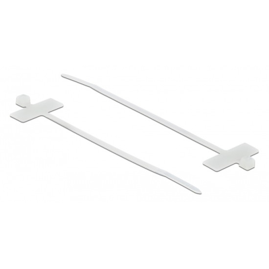 POWERTECH δεματικά καλωδίων TIES-036 με ετικέτα, 200x2.5mm, λευκά, 25τμχ