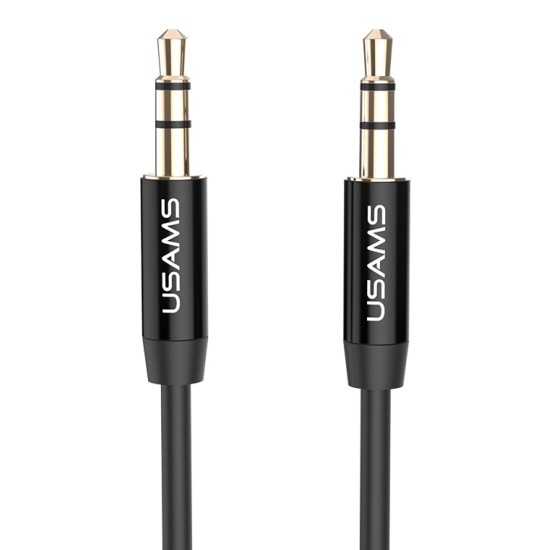 USAMS καλώδιο ήχου 3.5mm YP-01, AUX, 1m, μαύρο